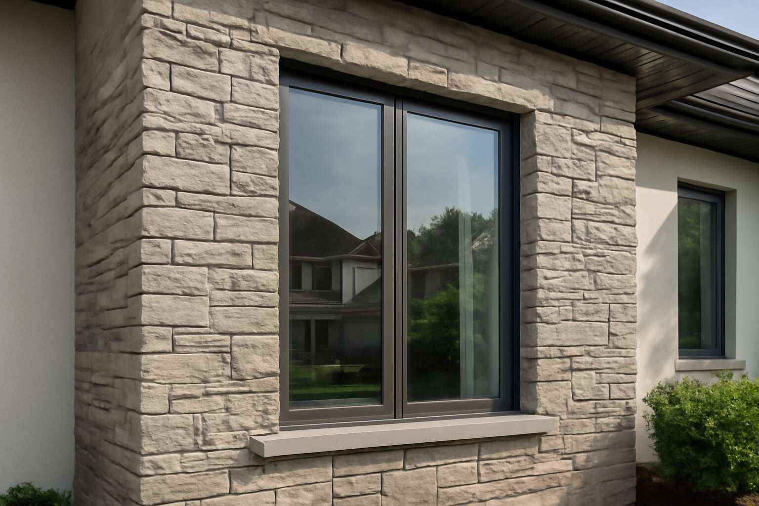stone cladding around windows