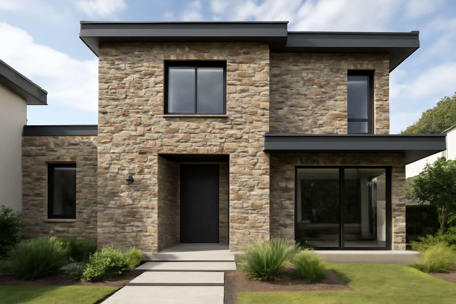 stone cladding house elevation
