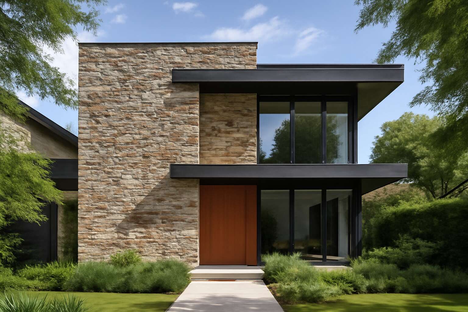 stone cladding house designs